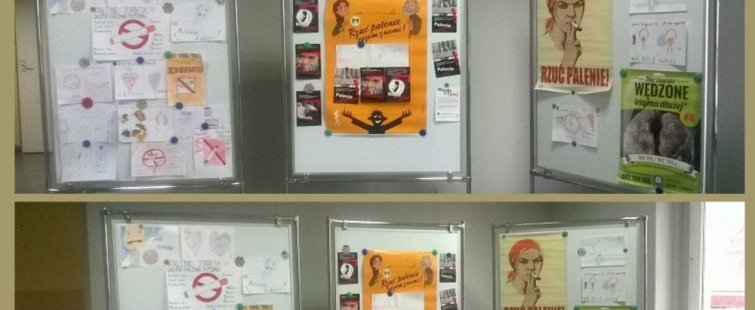 Powiększ obraz: Plakaty uczniów przygotowane z okazji Światowego Dnia Rzucania Palenia